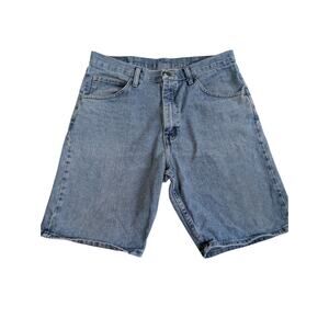 Wrangler Relaxed Fit Denim Jean Shorts Mens 34 Blue 9in Jorts Y2K Western Cowboy
